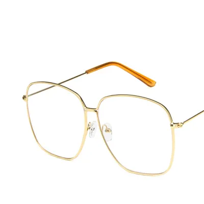 Women Chic Metal Square Frame Design Classic Wrap Sunglasses