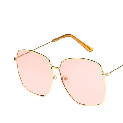 Women Chic Metal Square Frame Design Classic Wrap Sunglasses