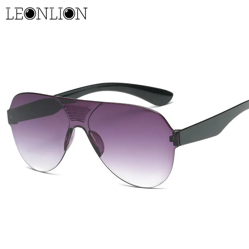Women Classic Gradient Lenses One-Piece Pilot Sunglasses