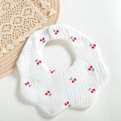 Baby Cute Cartoon Pattern Petal Cotton Bib Unisex 0-3T