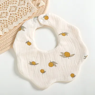 Baby Cute Cartoon Pattern Petal Cotton Bib Unisex 0-3T