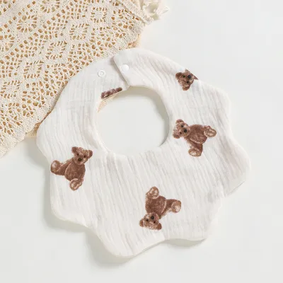 Baby Cute Cartoon Pattern Petal Cotton Bib Unisex 0-3T