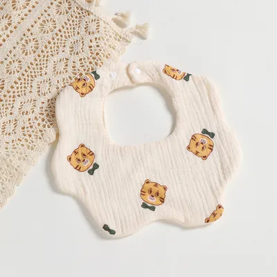 Baby Cute Cartoon Pattern Petal Cotton Bib Unisex 0-3T
