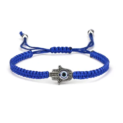 Ethnic Palm Elephant Turtle Evil Eye Woven Bracelet