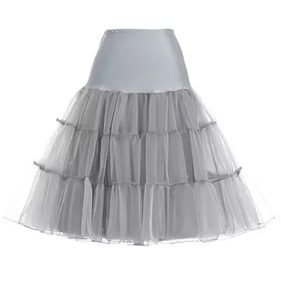 Women Elegant Solid Color Vintage Mesh Patchwork Skirt with Crystal Yarn