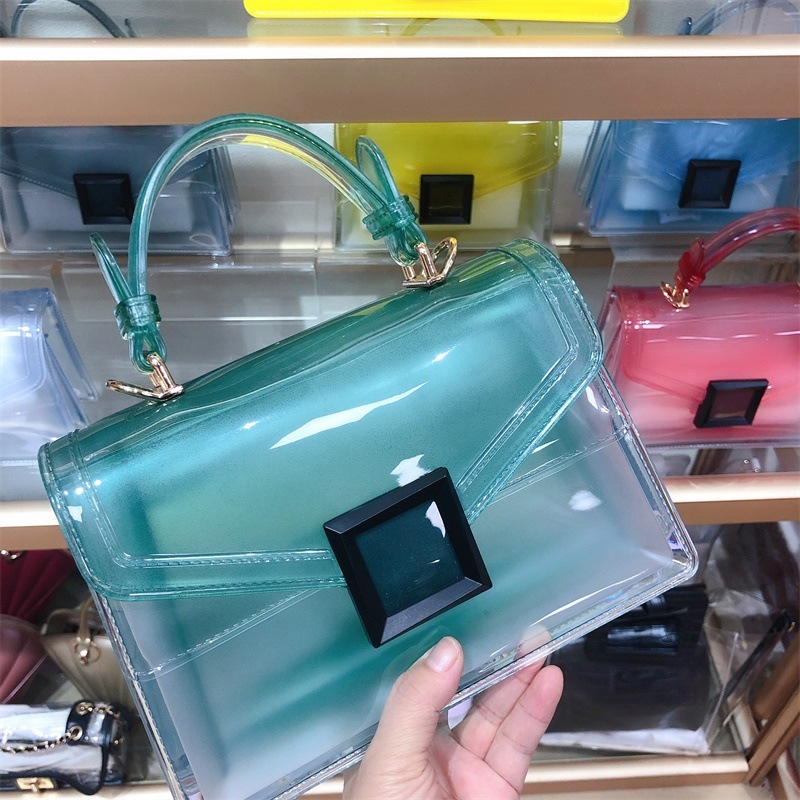 Wholesale Jelly Bag Transparent PVC Women Gradient Color Small