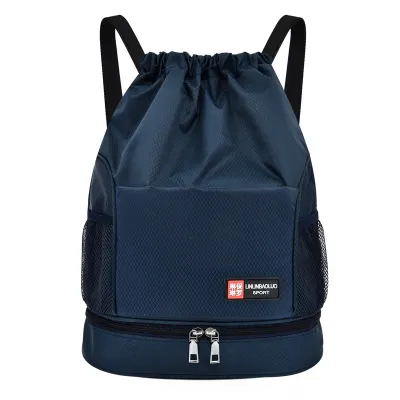 Men And Women Wet And Dry Separation Drawstring Pocket Sports Backpack