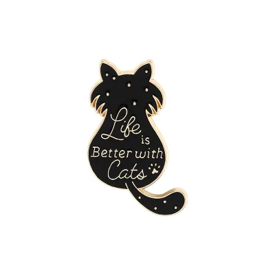 Cute Cartoon Cat Shape Enamel Alloy Brooch