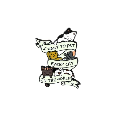 Cute Cartoon Cat Shape Enamel Alloy Brooch