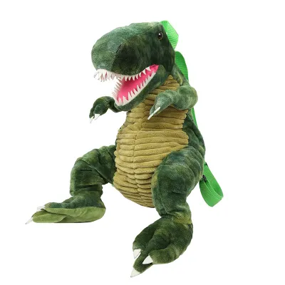 Kids Cartoon Plush Dinosaur Shape Parent-child Backpack Toddler Unisex Small Zipper