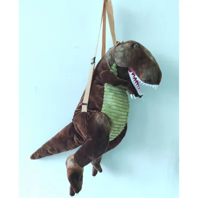 Kids Cartoon Plush Dinosaur Shape Parent-child Backpack Toddler Unisex Small Zipper