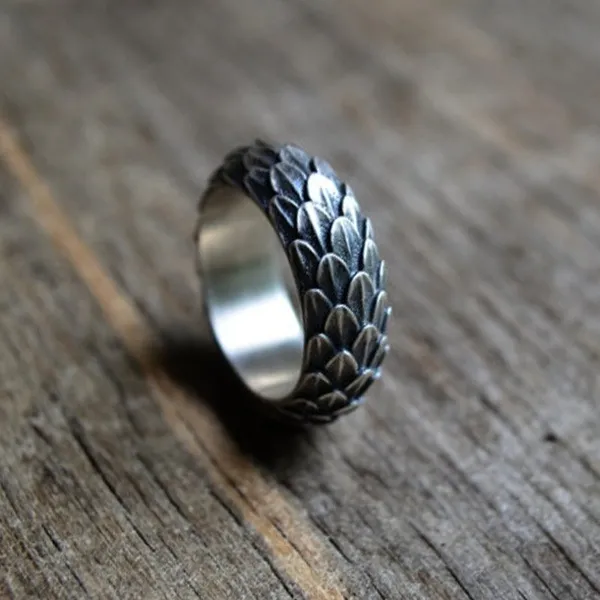 Vintage Creative Dragon Scale Design Alloy Men's Ring