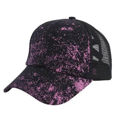 Women Retro Multicolor Leopard Printed Mesh Breathable Cap