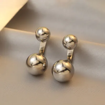 Classic Copper Alloy Ball Drop Earrings for Women