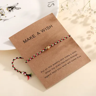 Simple Stainless Steel Bead Decorated Geometric Weave Design Bracelet