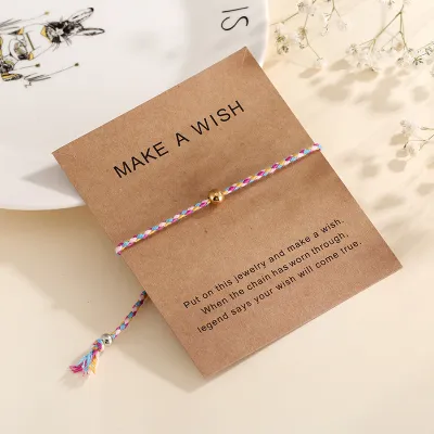 Simple Stainless Steel Bead Decorated Geometric Weave Design Bracelet