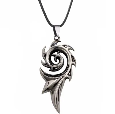 Men Punk Flame Pendant Alloy Necklace