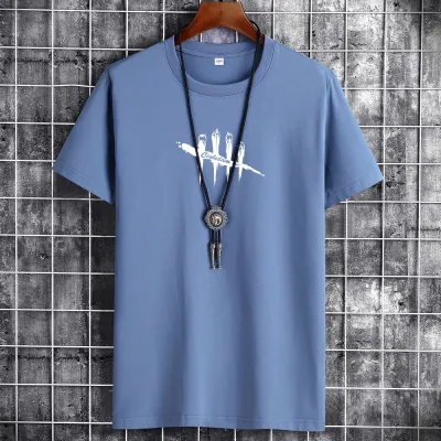 Men Plus Size Casual Short Sleeve Round Neck Geometric Printed T-shirt