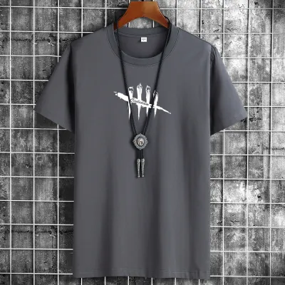 Men Plus Size Casual Short Sleeve Round Neck Geometric Printed T-shirt