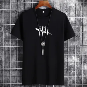 Men Plus Size Casual Short Sleeve Round Neck Geometric Printed T-shirt