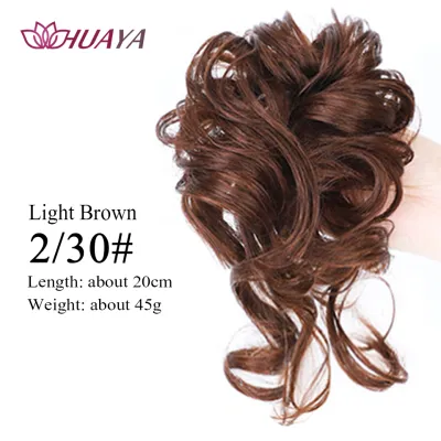 Synthetic Curly Donut Chignon With Elastic Band Scrunchies Messy Hair Bun Updo Hairpieces Extensions For Women