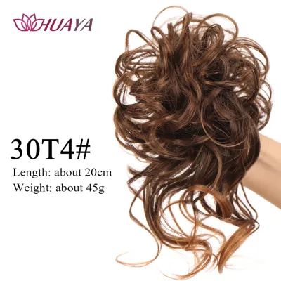 Synthetic Curly Donut Chignon With Elastic Band Scrunchies Messy Hair Bun Updo Hairpieces Extensions For Women