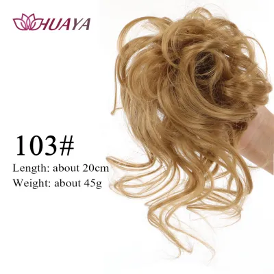 Synthetic Curly Donut Chignon With Elastic Band Scrunchies Messy Hair Bun Updo Hairpieces Extensions For Women