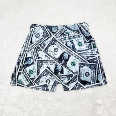 Women Edgy Graphic Letter Printed Yoga Shorts