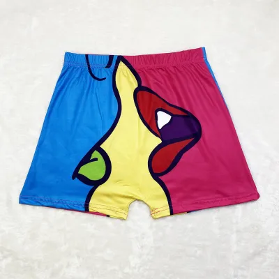 Women Edgy Graphic Letter Printed Yoga Shorts