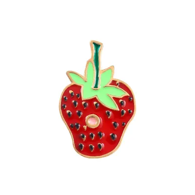 Creative Cartoon Bug Strawberry Shape Enamel Alloy Brooch