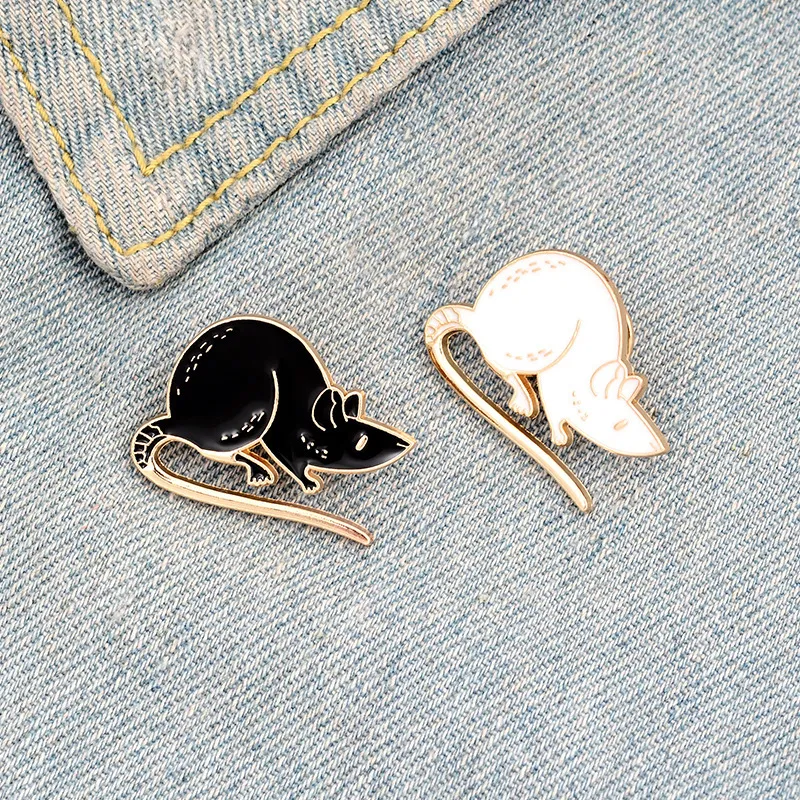 Cute Cartoon Mouse Shaped Enamel Alloy Brooch