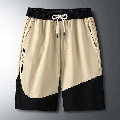 Men Plus Size Sporty Mid Waist Drawstring Multi-Pocket Shorts