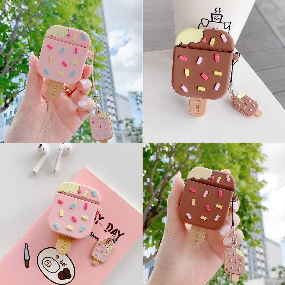 Wholesale Creative Ice Cream Shaped Silicone AirPods Case