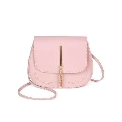 Women Basic Buckle Design Solid Color Mini Tassel PU Shoulder Crossbody Bags