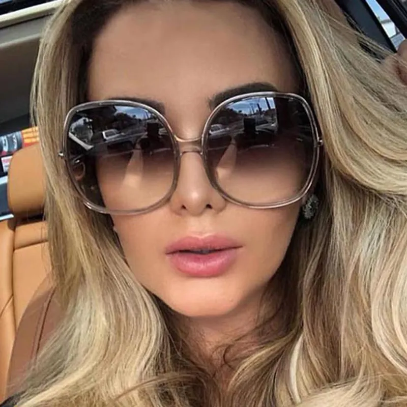 Women Retro Oversized Round Frame All-match Sunglasses