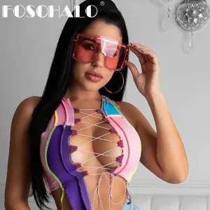 Women Punk Frameless Oversized One-Piece Sunglasses with UV400 Protection
