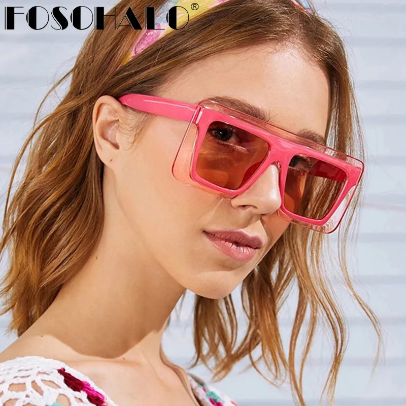 Women Classic Square Frame One-Piece Sunglasses UV400