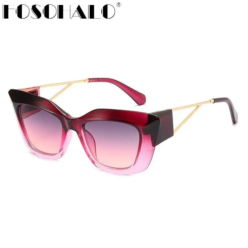 Women Retro Square Cat Eye Shaped Sunglasses UV 400