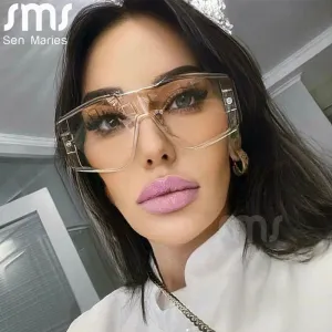 Women Outdoor Punk Oversized One-Piece Sunglasses UV400