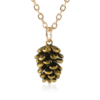 Unisex Retro Minimalist Alloy Pine Cone Pendant Necklace