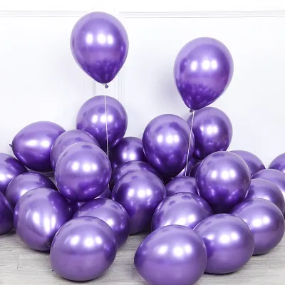 50Pcs 12Inch New Chrome Metallic Latex Balloons