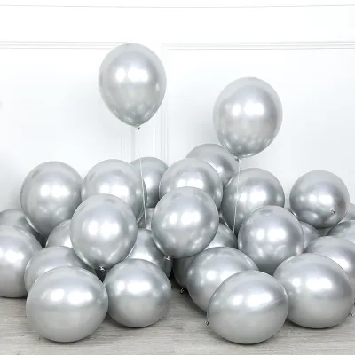 50Pcs 12Inch New Chrome Metallic Latex Balloons