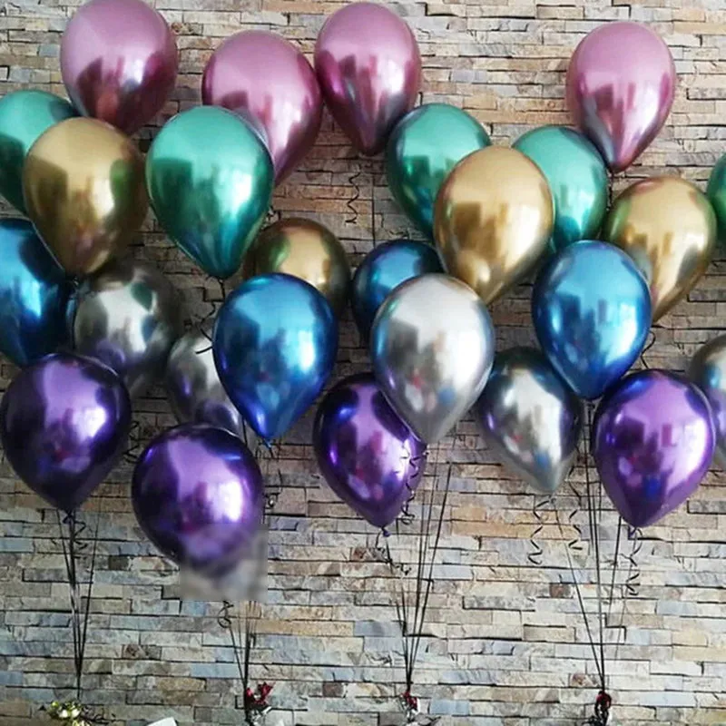50Pcs 12Inch New Chrome Metallic Latex Balloons