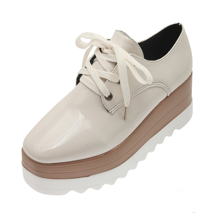 Wholesale Women Casual Lace Up Design Solid Color Wedge Heel