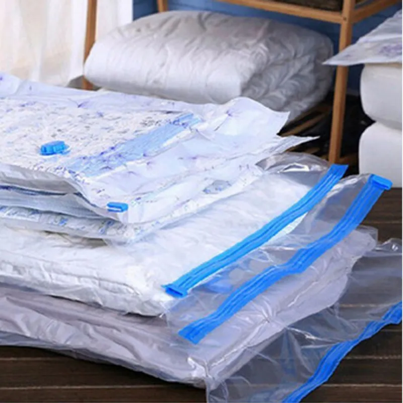 Transparent Vacuum Storage Bag for Clothes, Space Saving Travel Organizer, Wardrobe Compressed Bag