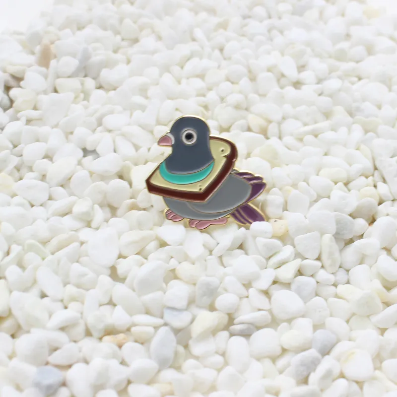 Cute Cartoon Peace Pigeon Metal Brooch