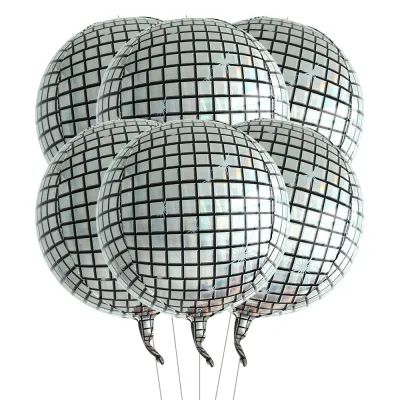 22Inch 4D Disco Wedding Birthday Popular Party Decor Rock And Roll Looks Round Cube Shaped Balloon