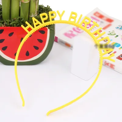 Kids Simple Solid Color Birthday Letters Plastic Hair Hoop Unisex Cartoon Headband