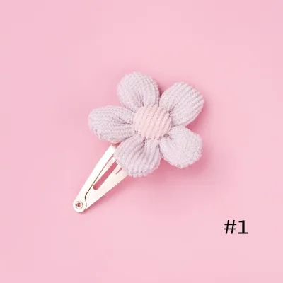 Kids Girls Cute Flower Corduroy Hair Clip Hair Accessory - Polyester Nylon Floral