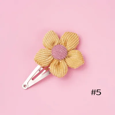 Kids Girls Cute Flower Corduroy Hair Clip Hair Accessory - Polyester Nylon Floral